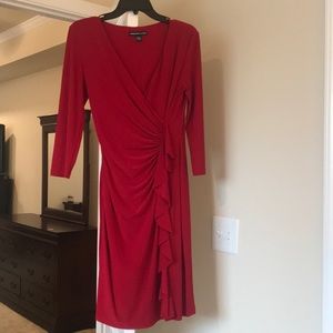 3/4 sleeve wrap dress